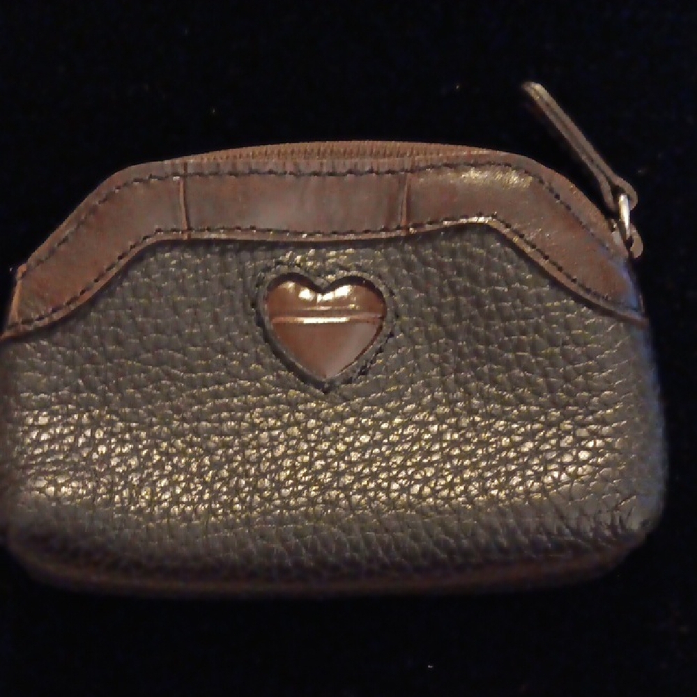 Brighton Love Black & Brown Leather Heart Acc